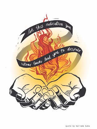 Two hands hold a flame.